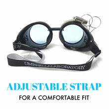 Load image into Gallery viewer, Steampunk Goggles with magnifying loupes light blue lenses