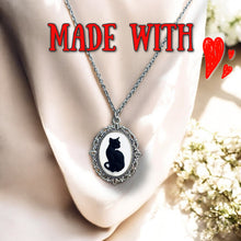 Load image into Gallery viewer, Gothic Lolita cameo pendant necklace crow skeleton black cat