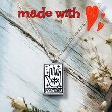 Load image into Gallery viewer, Tarot card necklace, sun, moon, star, fortune, silver magic jewelry