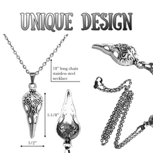 Load image into Gallery viewer, Bird skull necklace stainless steel