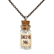Load image into Gallery viewer, Alice in Wonderland necklace aqua glow