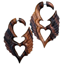 Load image into Gallery viewer, Steampunk bohemian wood earrings
