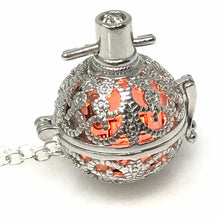 Load image into Gallery viewer, Steampunk fire necklace glow orb necklace