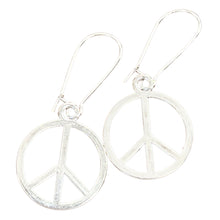 Load image into Gallery viewer, Peace sign earrings gold or silver