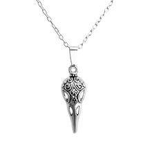 Load image into Gallery viewer, Crow skull necklace silver