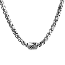 Load image into Gallery viewer, Horoscope stainless steel box chain zodiac necklace for men