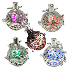 Load image into Gallery viewer, Steampunk fire necklace glow orb necklace