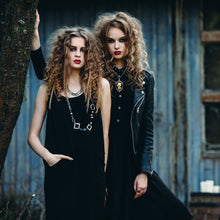 Load image into Gallery viewer, Black lolita lady skeleton necklace