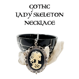 Gothic lolita lady skeleton necklace