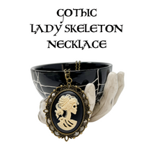 Load image into Gallery viewer, Victorian lady skeleton necklace