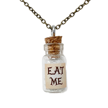 Load image into Gallery viewer, Alice in Wonderland eat me necklace
