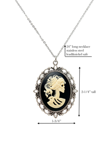 Gothic lolita lady skeleton necklace