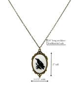 Load image into Gallery viewer, Black Raven necklace silver or bronze