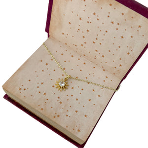 Tiny sun charm gold plated necklace