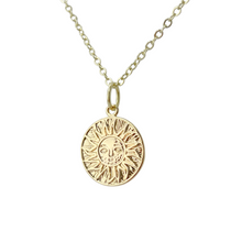 Load image into Gallery viewer, Aztec sun coin necklace