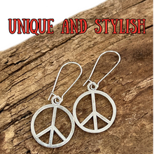 Load image into Gallery viewer, Peace sign earrings gold or silver