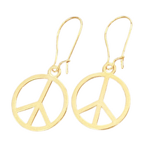Load image into Gallery viewer, Peace sign earrings gold or silver