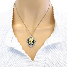 Load image into Gallery viewer, Gothic Lolita cameo pendant necklace crow skeleton black cat