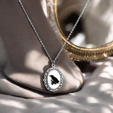 Load image into Gallery viewer, Gothic Lolita cameo pendant necklace crow skeleton black cat