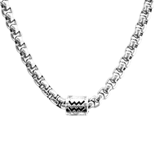 Load image into Gallery viewer, Horoscope stainless steel box chain zodiac necklace for men