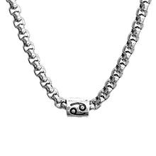 Load image into Gallery viewer, Horoscope stainless steel box chain zodiac necklace for men