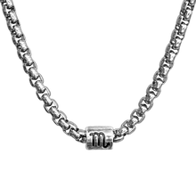Load image into Gallery viewer, Horoscope stainless steel box chain zodiac necklace for men