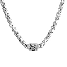 Load image into Gallery viewer, Horoscope stainless steel box chain zodiac necklace for men