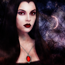 Load image into Gallery viewer, Vampire necklace blood red pendant