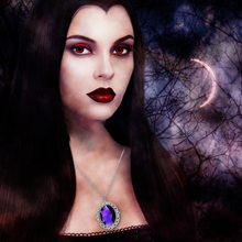 Load image into Gallery viewer, Magical royal purple cameo pendant silver necklace
