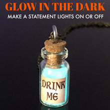Load image into Gallery viewer, Alice in wonderland necklace Glow in the Dark