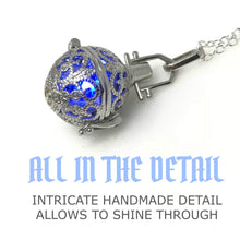 Load image into Gallery viewer, Steampunk fire necklace glow orb necklace