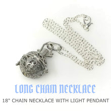 Load image into Gallery viewer, Steampunk fire necklace glow orb necklace
