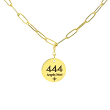 Load image into Gallery viewer, 444 angel number necklace paper clip chain