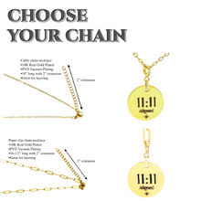 Load image into Gallery viewer, 1111 angel number necklace paper clip chain