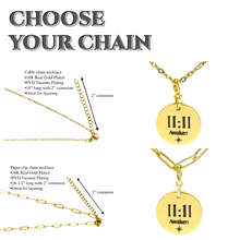 Load image into Gallery viewer, 1111 angel number necklace paper clip chain