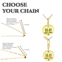 Load image into Gallery viewer, 1111 angel number necklace paper clip chain