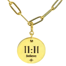 Load image into Gallery viewer, 1111 angel number necklace paper clip chain