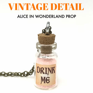 Alice in Wonderland necklace orange glow