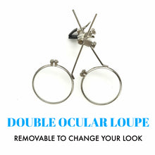 Load image into Gallery viewer, Steampunk Goggles with magnifying loupes UV glow neon blue lenses