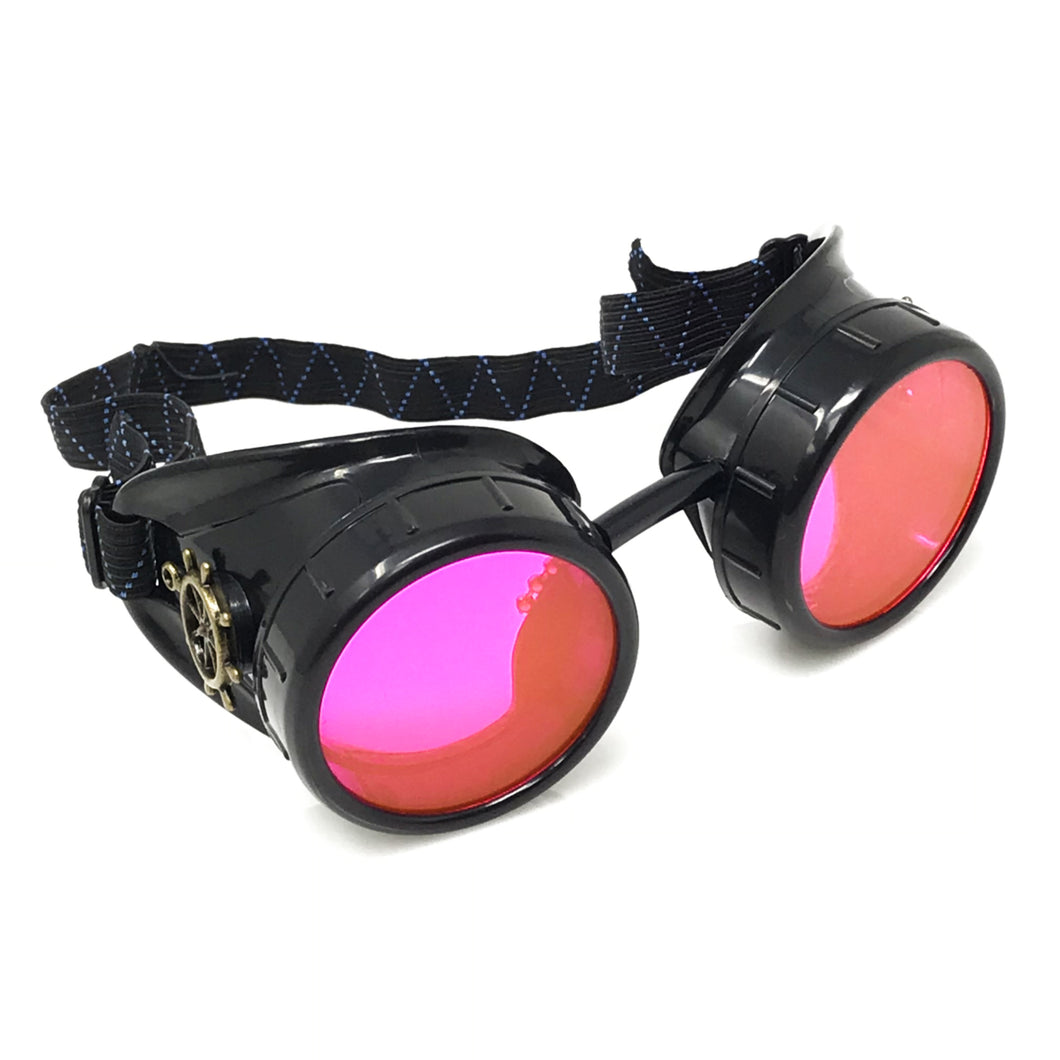 Steampunk Mad scientist goggles UV glow neon rave lenses