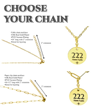 Load image into Gallery viewer, 222 angel number necklace paper clip chain