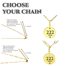 Load image into Gallery viewer, 222 angel number necklace paper clip chain
