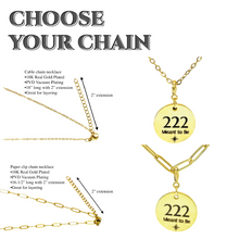 Load image into Gallery viewer, 222 angel number necklace paper clip chain