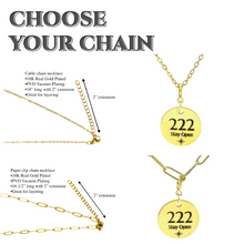 Load image into Gallery viewer, 222 angel number necklace paper clip chain