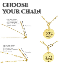 Load image into Gallery viewer, 222 angel number necklace paper clip chain