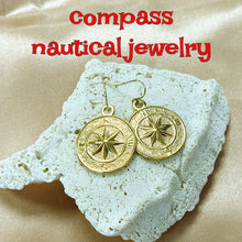 Load image into Gallery viewer, Nautical compass jewelry necklace or earrings