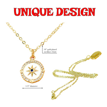 Load image into Gallery viewer, North star gold coin necklace