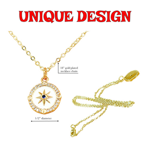 North star gold coin necklace