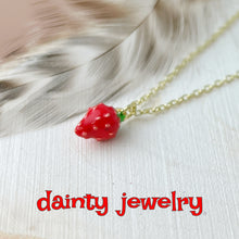 Load image into Gallery viewer, Strawberry dainty fruit necklace