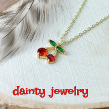 Load image into Gallery viewer, Cherry minimalist fruit necklace